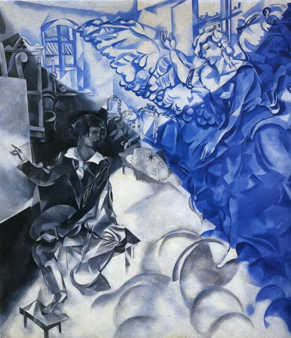 Marc Chagall: Apparition - 1918 premium reproduction printed or painted