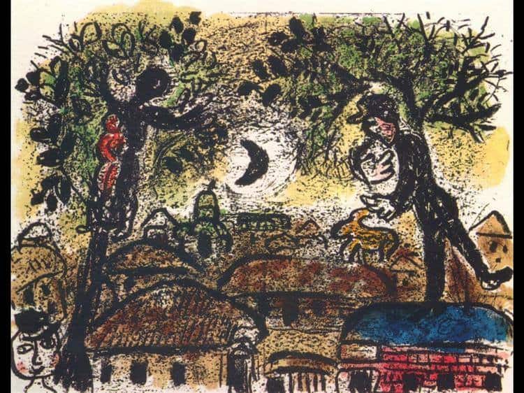 Marc Chagall: Black Moon, 1965 premium reproduction