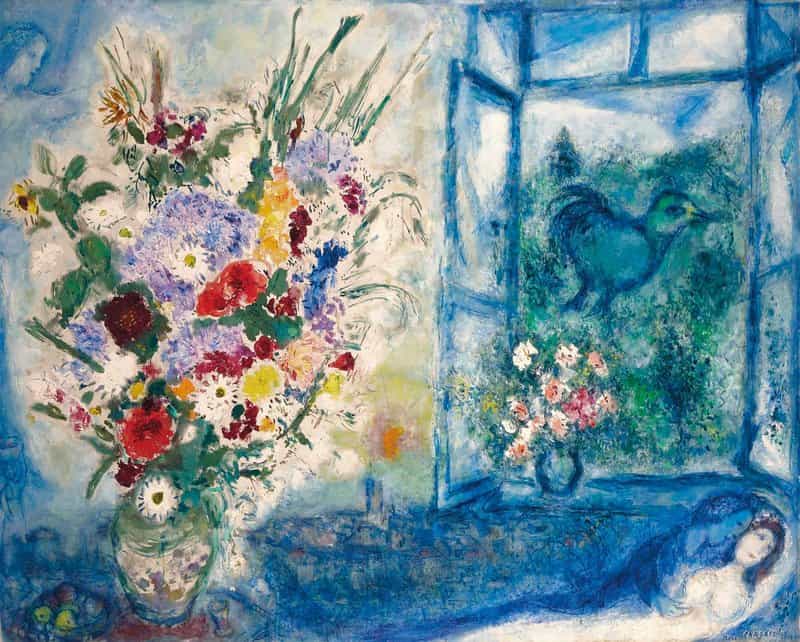 Marc Chagall: Bouquet by the Window premium reproduction