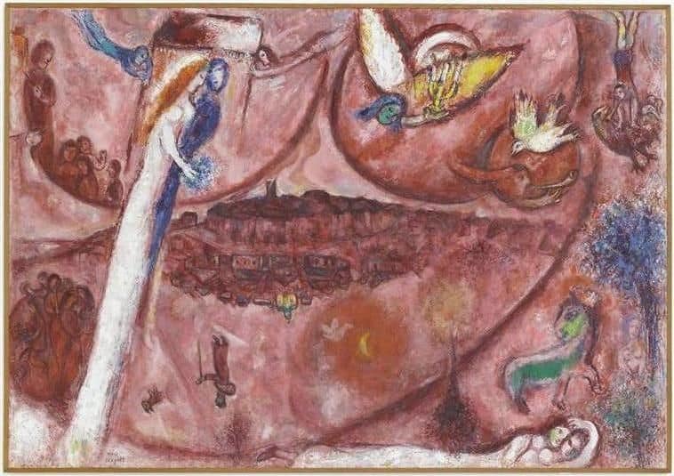 Marc Chagall: Cantique Des Cantiques III premium reproduction printed or painted