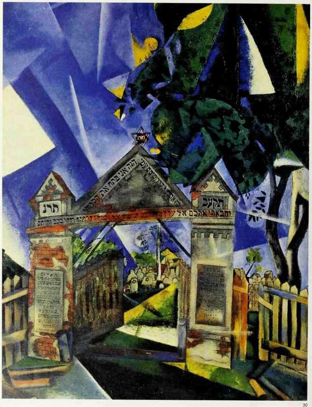 Marc Chagall: Cemetery Gate (1917) premium reproduction