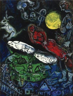 Marc Chagall's Night Sky Fantasy, 1968 wall art