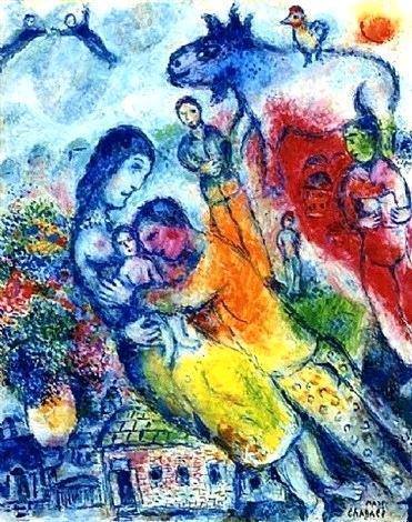 Marc Chagall: La Joie Familiale (1976) premium reproduction