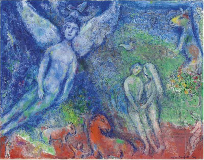 Marc Chagall: Le Paradis premium reproduction printed or painted