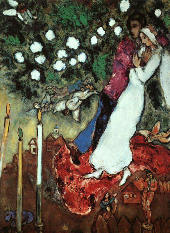 Marc Chagall's Le Tre Candele (1938-1940) premium reproduction