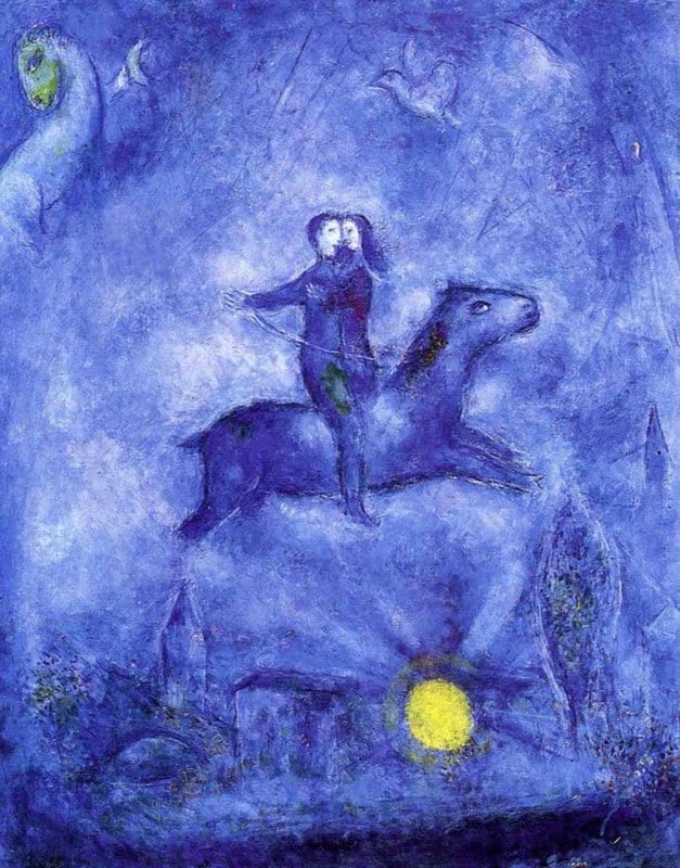 Marc Chagall – Mounting The Ebony Horse (1948) premium reproduction