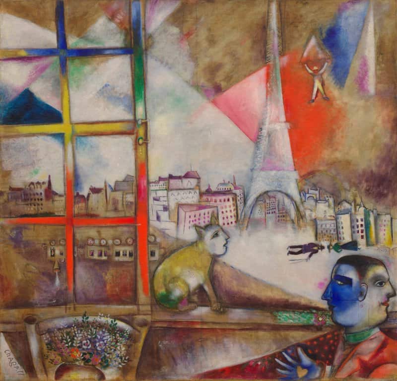 Marc Chagall: Paris Through The Window premium reproduction printed or painted
