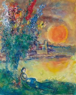 Marc Chagall: Red Moon Over Cap d'Antibes wall art