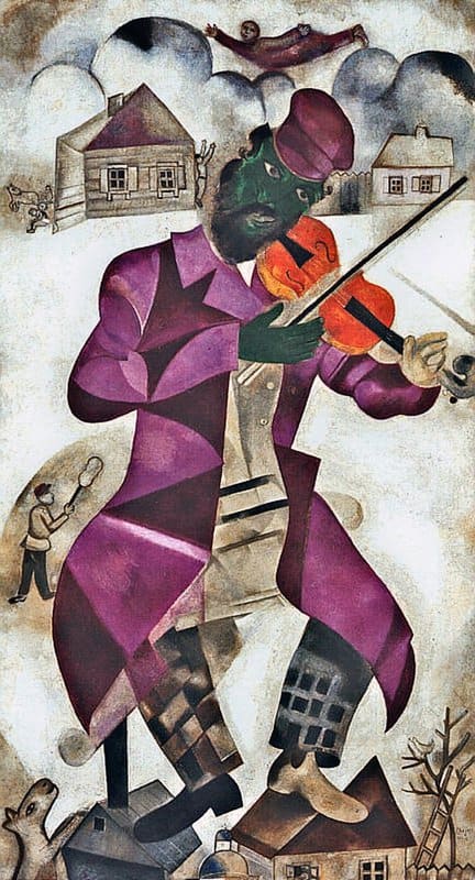 Marc Chagall: The Green Violinist premium reproduction printed or painted
