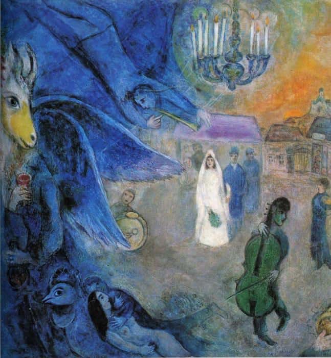 Marc Chagall: The Wedding Candles premium reproduction printed or painted