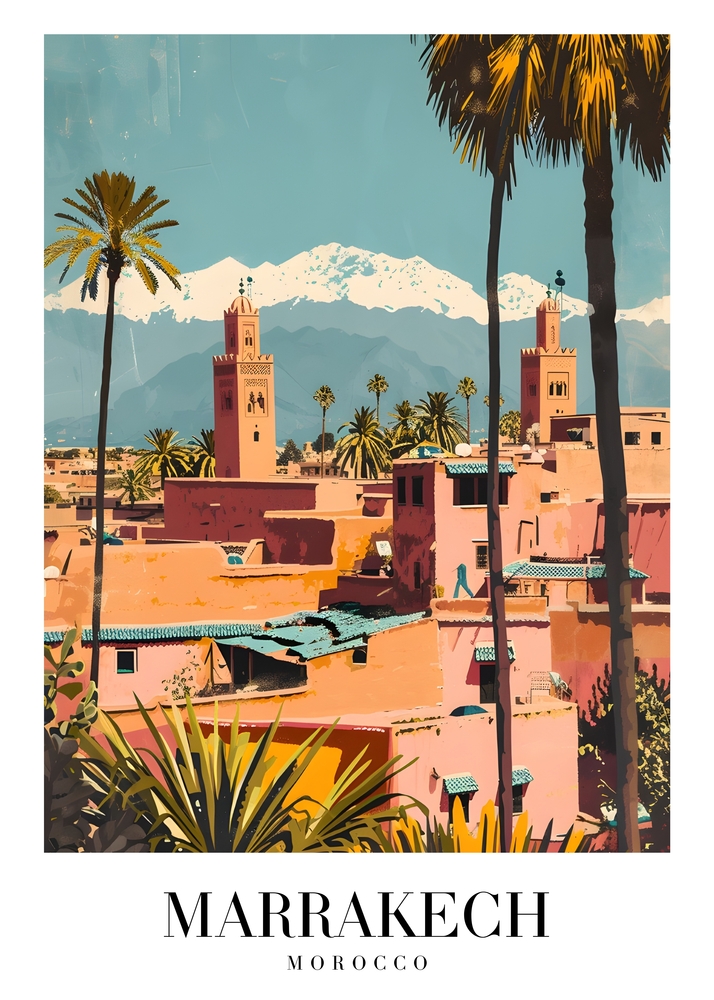 Vibrant Marrakech: A Moroccan Cityscape premium reproduction