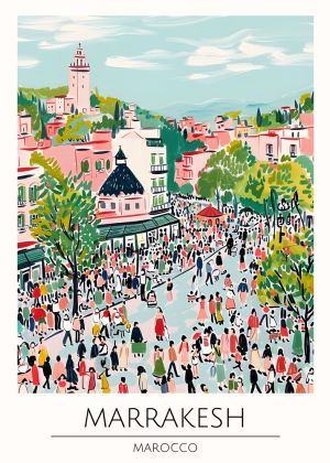 Vibrant Streets of Marrakesh, Morocco wall art