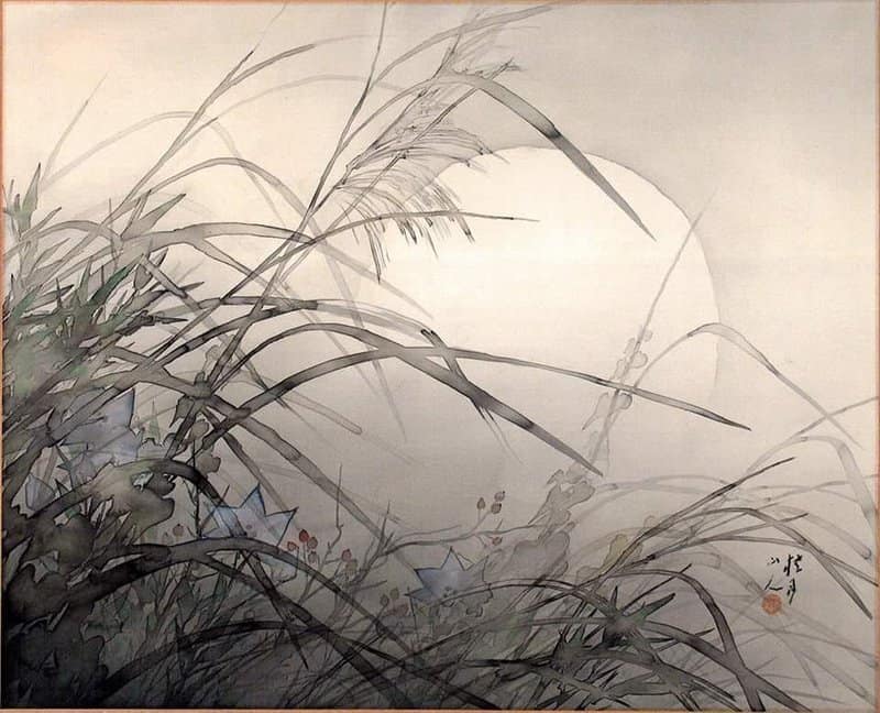 Matsubayashi Keigetsu: Autumn Moon and Grasses premium reproduction