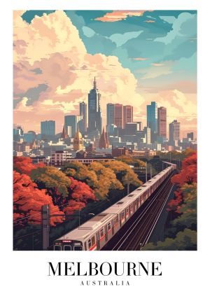 Melbourne Cityscape: Urban Tranquility wall art