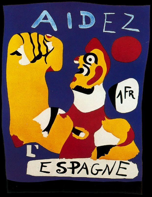 Joan Miró: Aidez l'Espagne - Help Spain premium reproduction printed or painted
