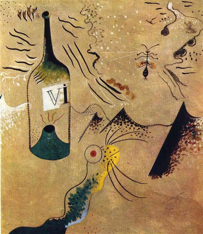 Joan Miró: The Bottle of Wine premium reproduction printed or painted