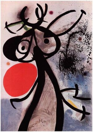 Joan Miró: Femme Oiseaux Devant Le Soleil wall art