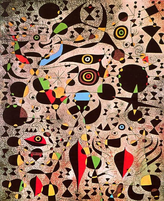 Miro: Woman Encircled By The Flight Of A Bird premium reproduction printed or painted