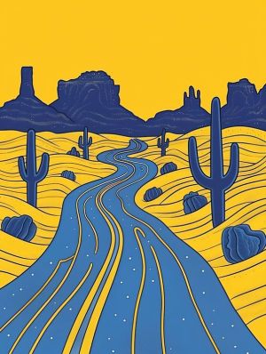 Surreal Desert Journey wall art