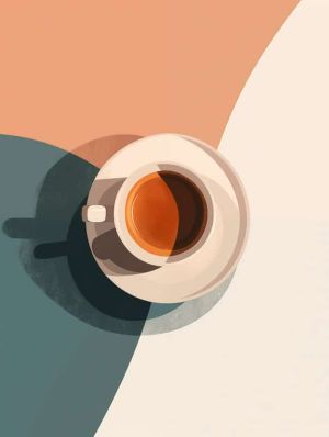 Mindful Convergence: A Minimalist Coffee Composition wall art