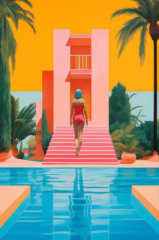 Vibrant Oasis: Journey in Color premium reproduction