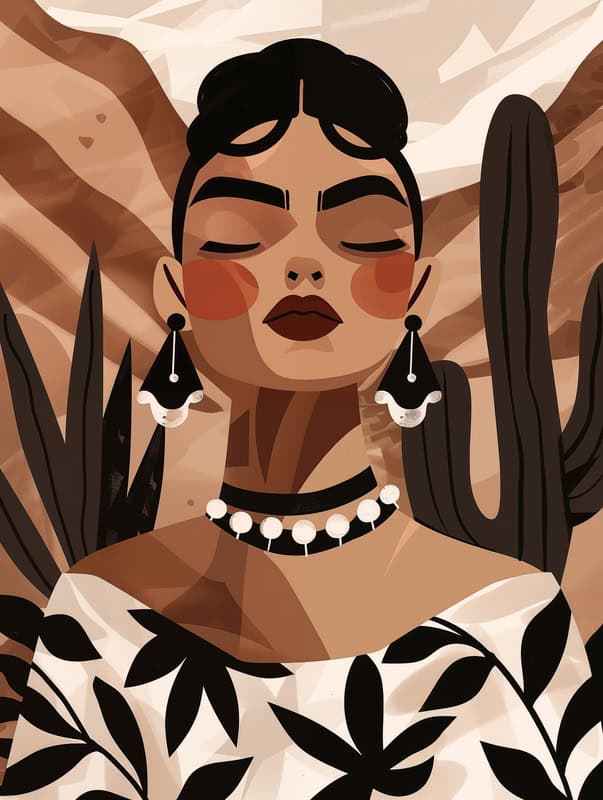 Desert Elegance: A Modern Portrait premium reproduction
