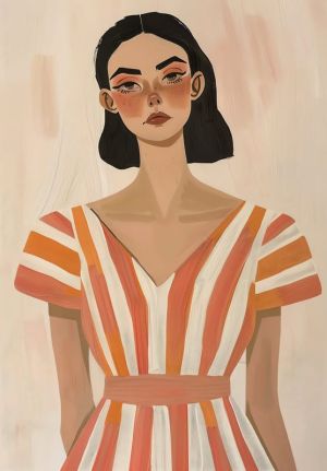 Portrait in Striped Dress wall art