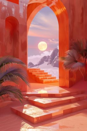 Dreamscape Archway at Sunset wall art