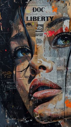 Expressionism in Modern Collage Art wall art