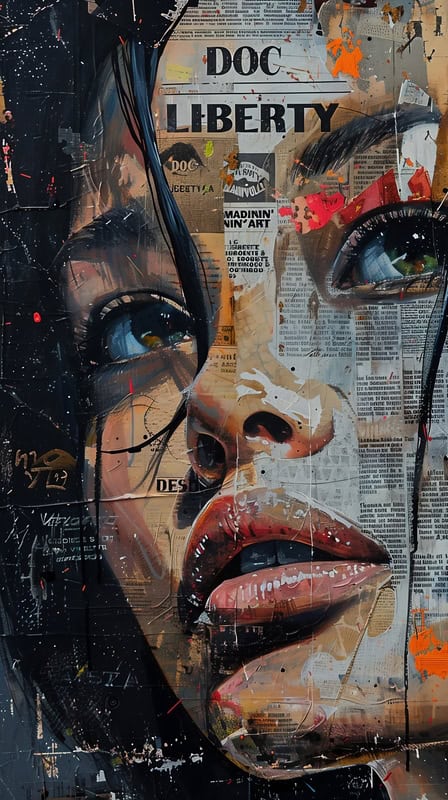 Expressionism in Modern Collage Art premium reproduction