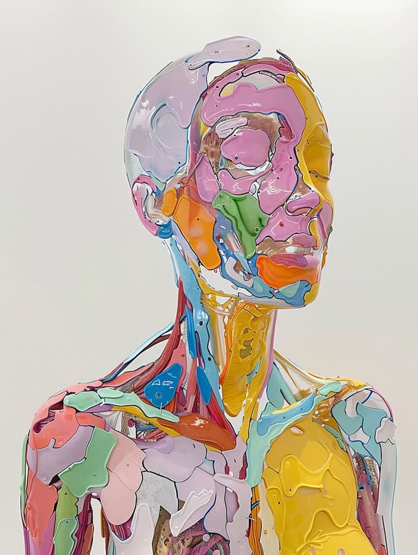 Colorful Human Expression Sculpture premium reproduction
