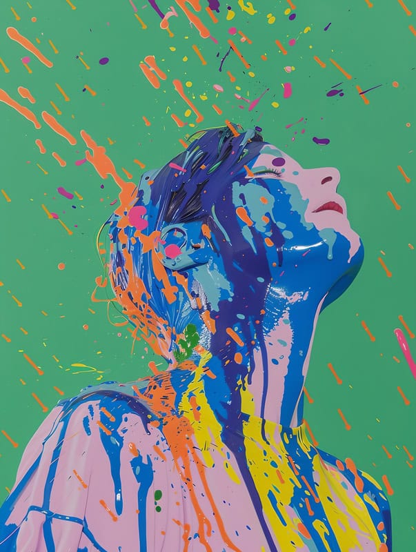 Vibrant Expression: Splash of Color premium reproduction
