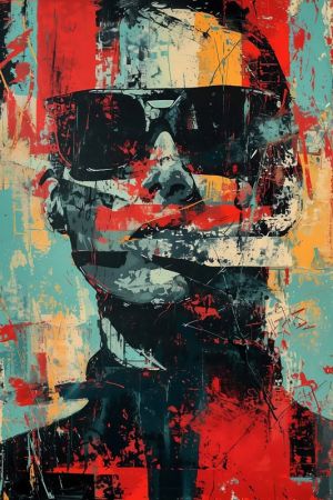Abstract Reflections in Vibrant Hues wall art