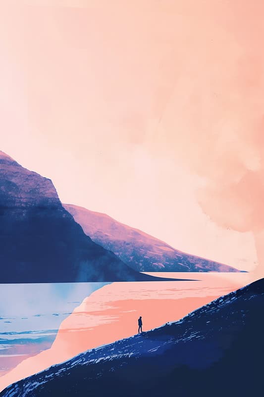 Solitude in Pastel Landscapes premium reproduction
