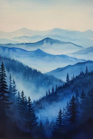 Serene Mountain Mist wall art