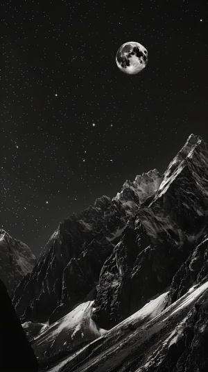 Lunar Peaks: A Monochrome Odyssey wall art