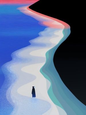 Serene Abstract Shoreline wall art