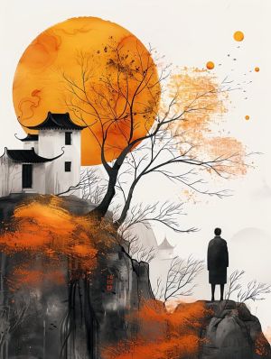 Serene Solitude: A Modern Landscape wall art