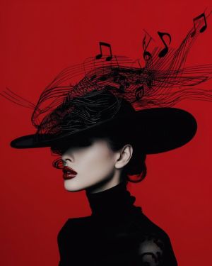 Harmonious Elegance: The Musical Hat wall art