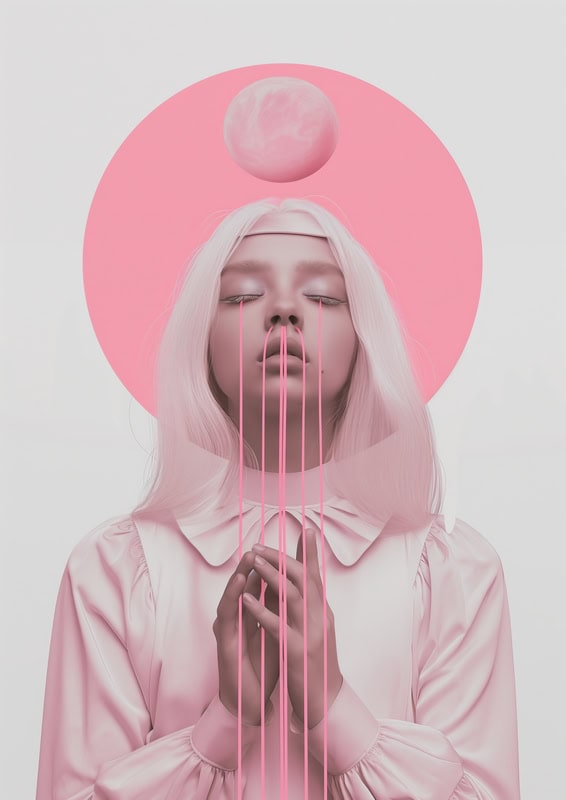 Serene Lunar Connection in Pink premium reproduction