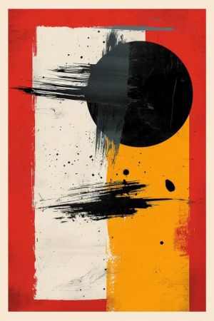 Abstract Expressionism in Red and Yellow wall art