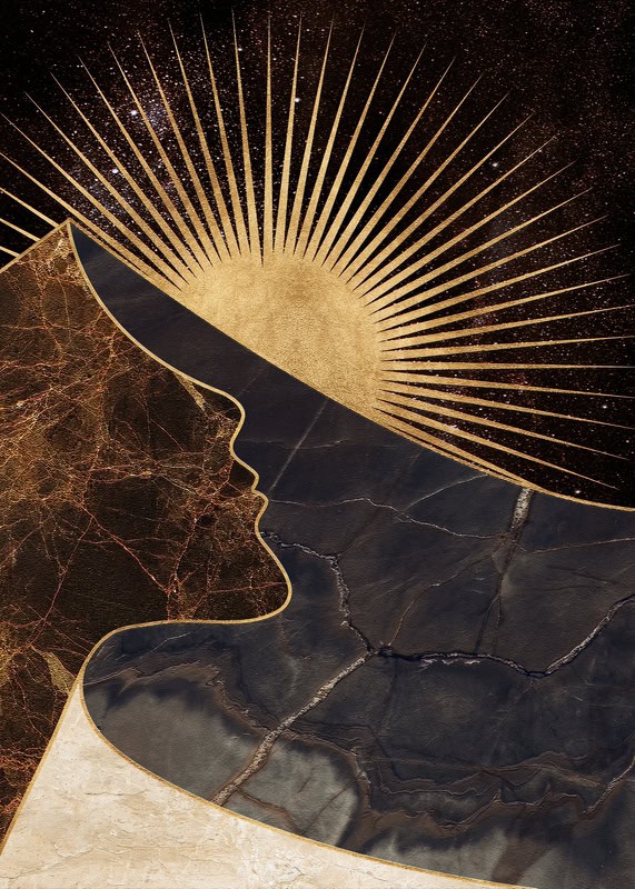 Celestial Reflections: A Modern Art Piece premium reproduction