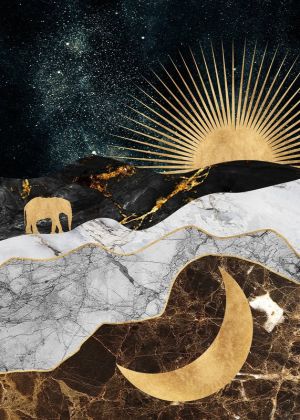 Golden Horizons: A Celestial Journey wall art