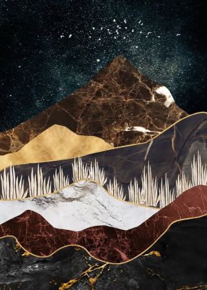 Cosmic Peaks: A Modern Collage wall art