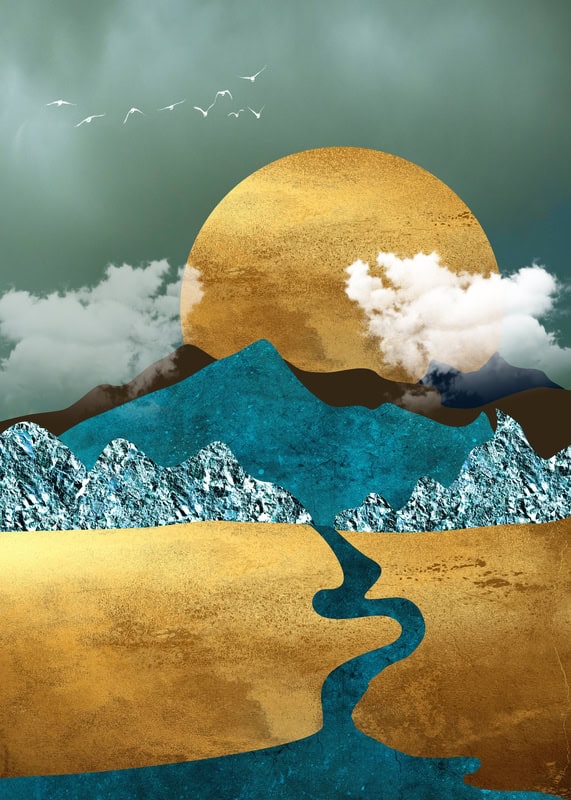 Golden Horizon: Contemporary Landscape Art premium reproduction