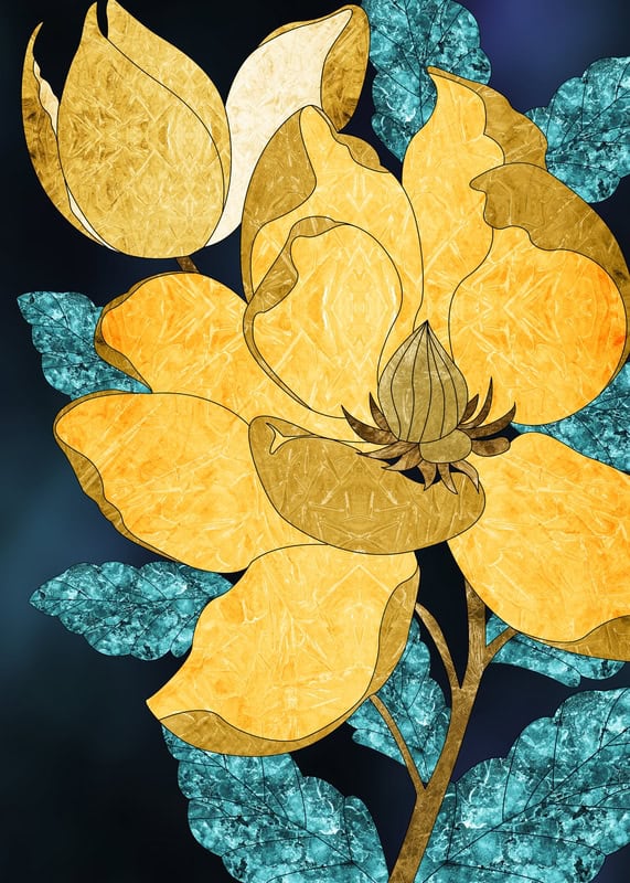 Floral Elegance: Modern Botanical Art premium reproduction