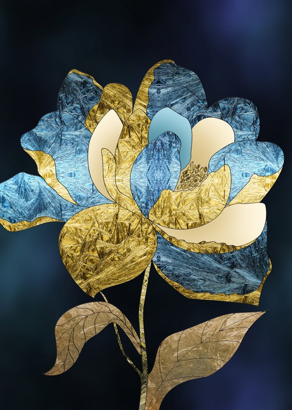 Abstract Floral Elegance: A Modern Art Masterpiece premium reproduction
