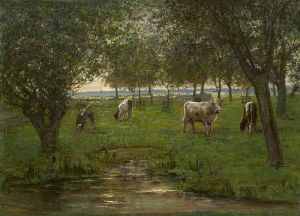 Mondrian Cattle in an Orchard wall art
