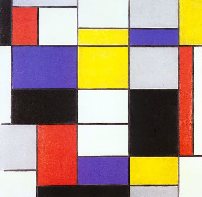 Piet Mondrian: Composition A, 1923 - Abstract Geometric Masterpiece premium reproduction