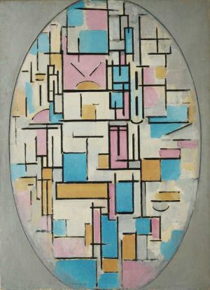 Mondrian: Composition in Oval, Color Planes wall art